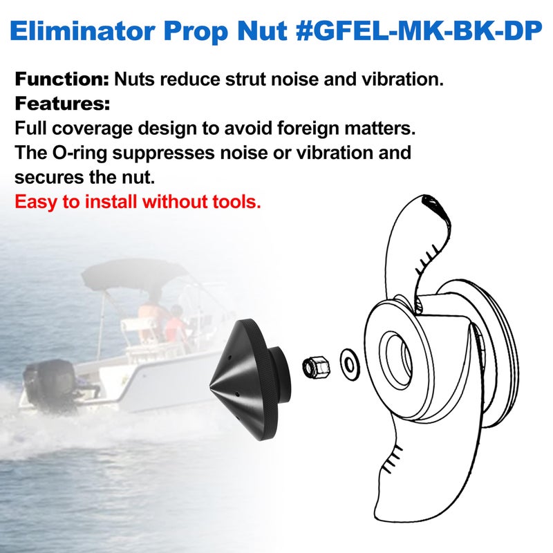 State Warehouse Eliminator Prop Nut GFEL-MK-BK-DP Replace for T-H Marine Compatible with MinnKota 80, 101 and 112 - Black - Image 4